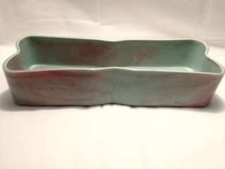   Pottery California #515 Planter 11 3/8 x 4 1/2 Green/Burgundy Accents
