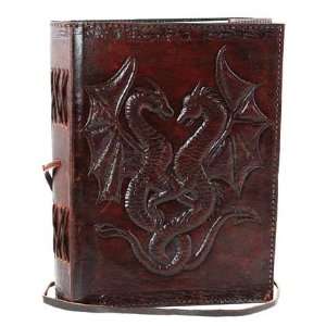 Double Dragon Hand Tooled Leather Blank Book