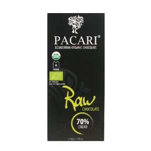 PACARI ORGANIC RAW CHOCOLATE 70% (5 Bar Pack):  Grocery 