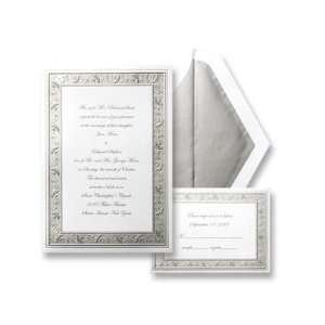   Silver Filigree Soft White Wedding Invitation: Health & Personal Care
