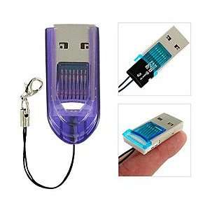  Purple Keychain USB2.0 Memory Card Reader Writer for 