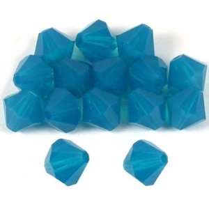  15 Blue Opal Bicone Swarovski Crystal Beads 5301 6mm: Home 