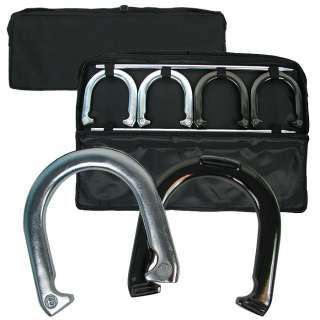 Executive Steel Horseshoe Set with Carrying Case   4 Horseshoes   2 