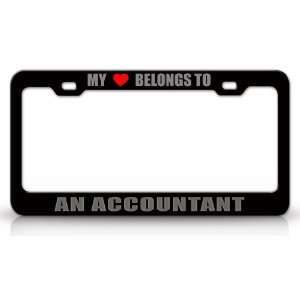 MY HEART BELONGS TO AN ACCOUNTANT Occupation Metal Auto License Plate 