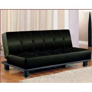  Coaster Furniture Armless Convertible Sofa Bed in Black 