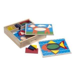   Pattern Blocks Visual Perception Preschool Matching Toy: Toys & Games
