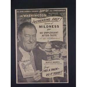  Bucky Harris Washington Senators Manager 1952 Chesterfield 