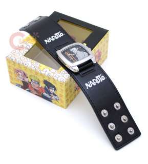 Naruto Uzumaki Wrist Watch Square Stainless/Leather  Licensed  