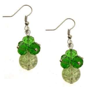  Acosta Jewellery   Green Crystal & Frosted Glass Bead 