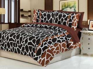 7PC Giraffe Mocha 100% Cotton Queen Bedspread Coverlet New Bedding Bed 