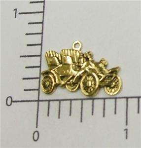57831 3 Pc Antique Gold Vintage Style Old Car Charm Brass Jewelry 