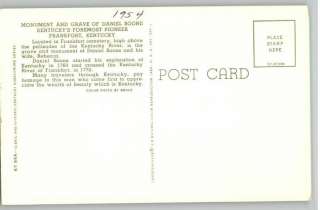 Postcard~Daniel Boone GraveFrankfort,Kentucky/KY  