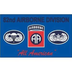  82nd Airborne Blue Flag 3ft x 5ft Polyester: Patio, Lawn 