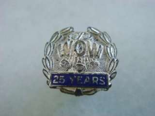 WOW Woodsman of the World Vintage Sterling Pin 25 Years  
