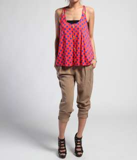   Sleeveless DRAPED A Line TANK Button Compy Casual Cocktail TOP  