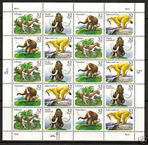 1996 U. S. Stamps Prehistoric Animals #3077 3080 MNH  