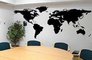 Global World Map Atlas Vinyl Wall Art Decal Sticker  