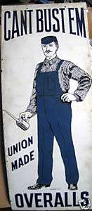 CANT BUST EM 1904 Porc sign Orig workwear lee RARE!!  