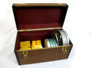 LOT Vintage BARNETT BAJA Storage Box w/ 8mm Projector Movie Film Metal 