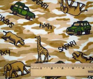 341 Safari Camo  has a cream, tan, white camo background with green 