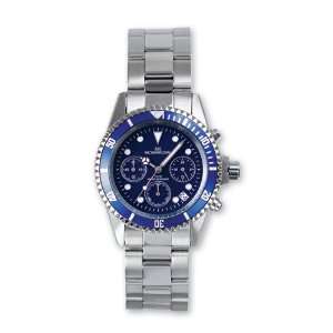   Mountroyal Stainless Steel Blue Dial Chronograph Divers Watch Jewelry