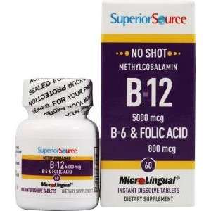  Methyl Vitamin B12 5000/B6/Folic Acid Health & Personal 