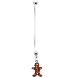    Stainless Steel Gingerbread Man Pregnant Belly Ring: Jewelry