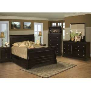  New Classic Belle Rose Sleigh Bedroom Set in Black Cherry 