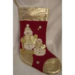   : Red Velour Christmas Stocking with Gold Lame Trim: Everything Else