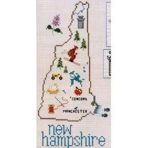  New Hampshire Map   Cross Stitch Pattern: Arts, Crafts 