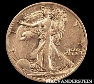 1935 WALKING LIBERTY HALF DOLLAR   ALMOST UNCIRCULATED  #8074A 