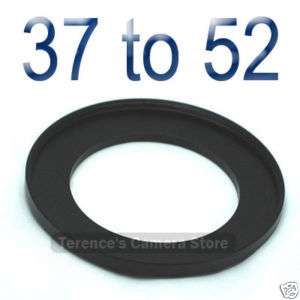37mm 52mm 37 52 mm Step Up Filter Ring Adapter Black  