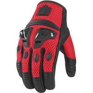  Icon Justice Mesh Gloves   Small/Red: Automotive
