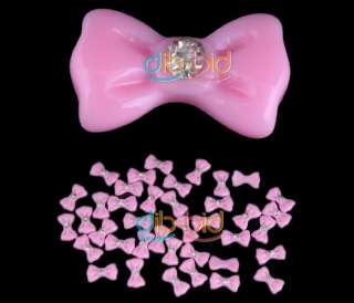 20Pcs Bowknot 3D Nail Art Mold DIY Decoration 1# Pink  