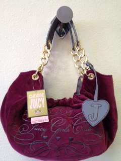 NWT Juicy Girls Club logo Hobo style with gathered top Chain and 