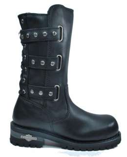   Billie Motorcycle Black Leather Rider BOOTS Women Size 81999  