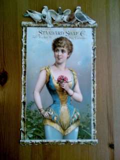 1880s Die Cut Sign of Risque Woman Standard Soap Co San Francisco 