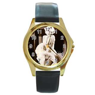 Marilyn Monroe 3 Round Gold Metal Wrist Watch Mens Gif  