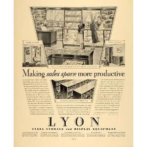   Ad Lyon Steel Storage Display Marketing Metal   Original Print Ad