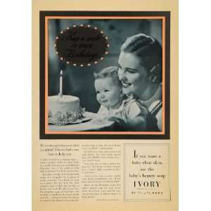   Ad Ivory Soap Baby First Birthday Cake   Original Print Ad: Home