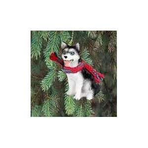   Ornament   Siberian Husky Black/white, Blue Eye: Home & Kitchen