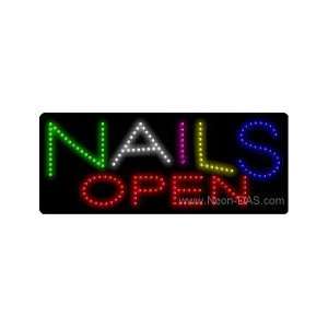  Nails Open LED Sign 11 x 27: Home Improvement
