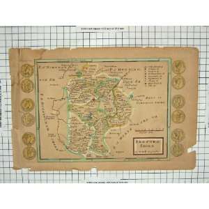    Antique Map Bedfordshire England Moll Geographer: Home & Kitchen