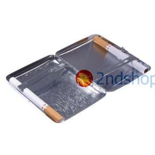 Silver Metal Two Sided 16 Cigarette Carry Case Holder  