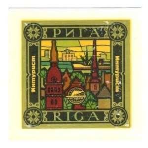 Riga Latvia Hotel Luggage Label / Decal