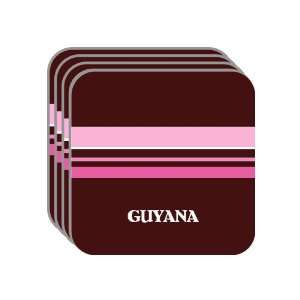 Personal Name Gift   GUYANA Set of 4 Mini Mousepad Coasters (pink 
