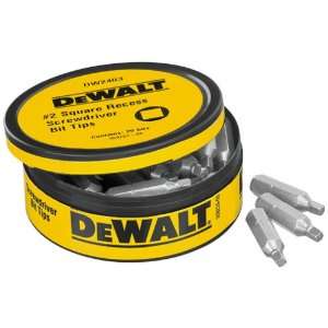  DEWALT DW2403 #2 Square Recess Bit Tips Chew Can (20 