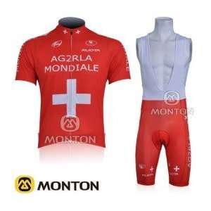  2010 ag2r team cycling jersey+bib shorts size s xxxl 