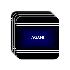 Personal Name Gift   AGAHI Set of 4 Mini Mousepad Coasters (black 