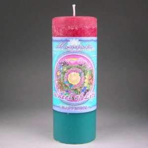   Mandala Pillar Candle, Wheel of Life, Happiness, 7 Home Improvement